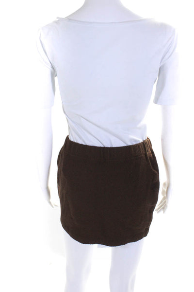 St. John Collection Women's Elastic Waist Mini Skirt Brown Size 4