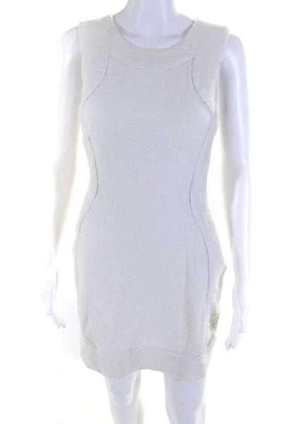 L'Agence Women's Round Neck Sleeveless A-Line Mini Dress White Size 6