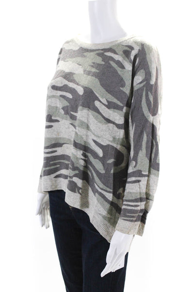 Acrobat Womens Camouflage Print Sweater Green Grey Wool Blend Size Medium