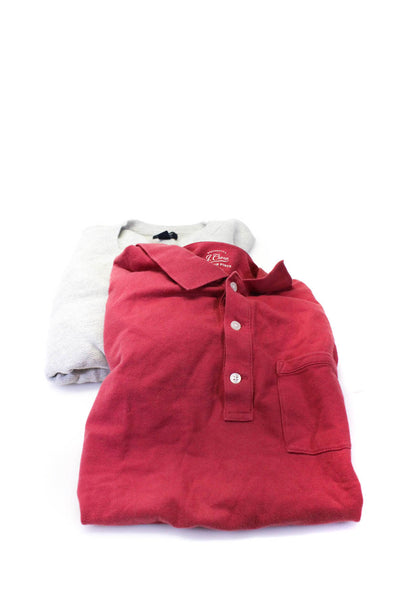 J Crew Men's Short Sleeve Polo Shirt Crewneck Sweater Gray Red Size S Lot 2