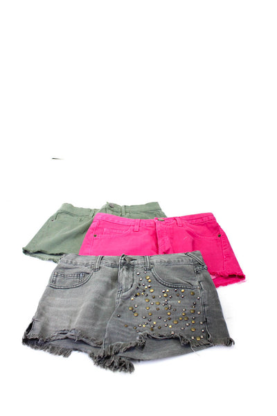 Current/Elliott Free People Frame Denim Womens Shorts Pink Green Size 24 Lot 3