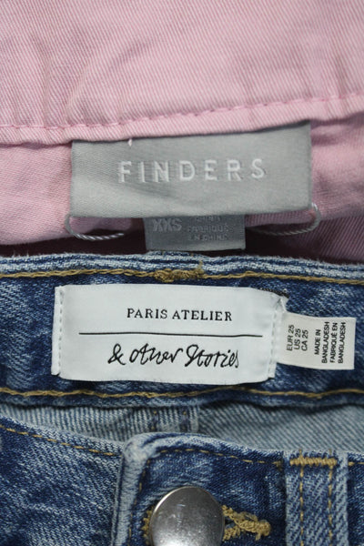 Paris Atelier + Other Stories Finders Womens Cotton Jeans Blue Size 25 XXS Lot 2