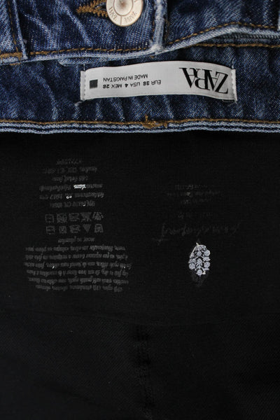FP Movement Zara Womens Ankle Leggings Jeans Blue Black Size 4 M/L Lot 2