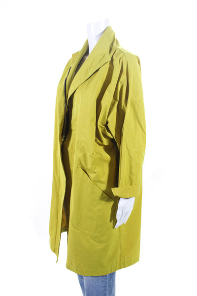 Matthildur Womens Long Sleeve Front Zip Mock Neck Light Jacket Yellow Size 2