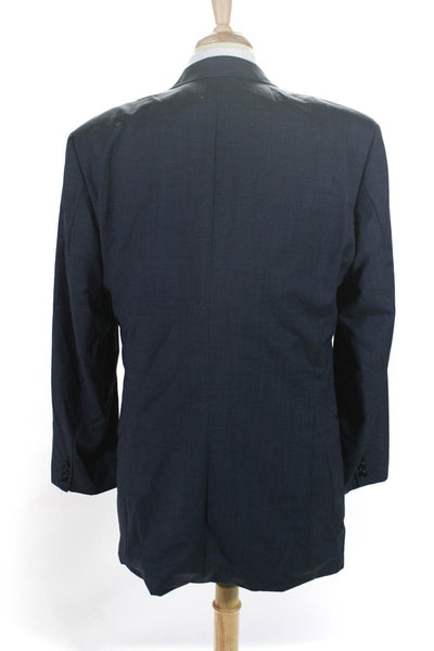 Boss Hugo Boss Mens Three Button Notched Lapel Blazer Jacket Navy Blue Size 44L