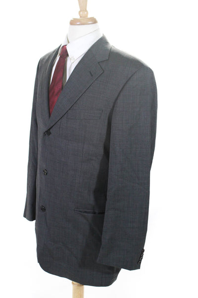 Boss Hugo Boss Mens Three Button Notched Lapel Blazer Jacket Gray Size 43L