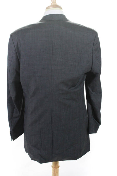 Boss Hugo Boss Mens Three Button Notched Lapel Blazer Jacket Gray Size 43L