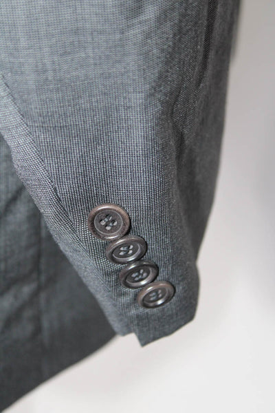 Boss Hugo Boss Mens Three Button Notched Lapel Blazer Jacket Gray Size 43L