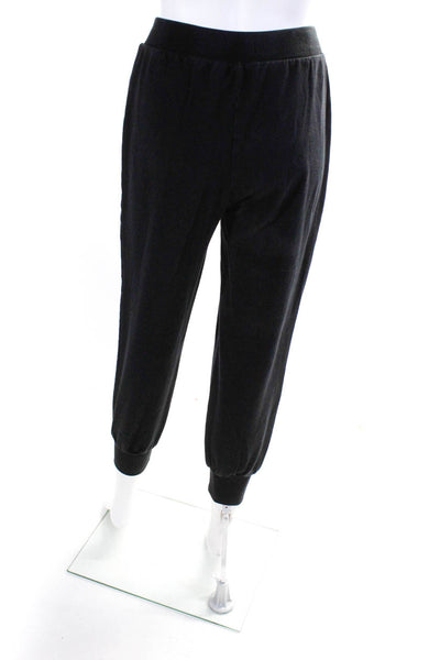 L'Agence Womens Tied Lace Up Front Crop Relaxed Jogger Sweatpants Black Size S