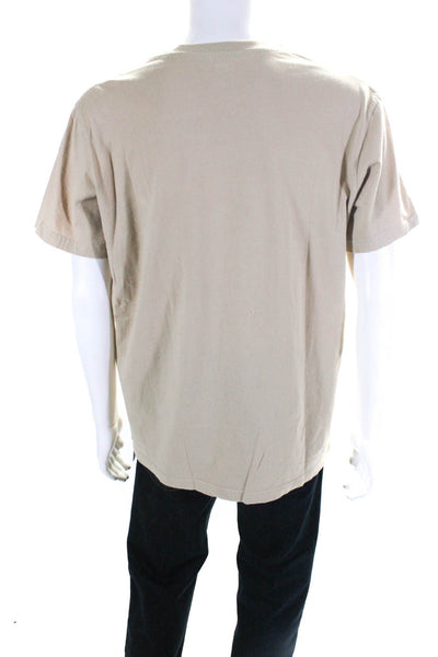 Kith Mens Short Sleeves Pullover Tee Shirt Beige Cotton Size Large