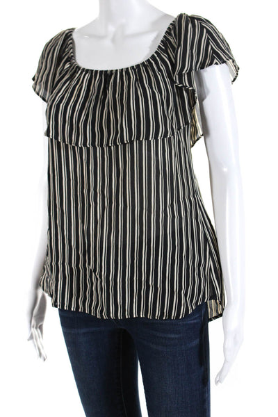 Reformation Women's Off The Shoulder Ruffle Stripe Blouse Size S