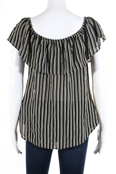 Reformation Women's Off The Shoulder Ruffle Stripe Blouse Size S