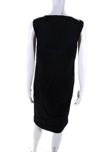 Blue Les Copains Womens Sleeveless Colorblock Striped Dress Black White IT 44