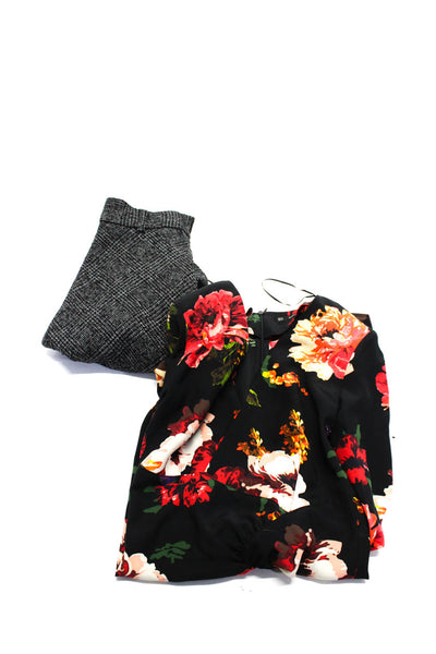Zara Womens Plaid Tweed Mini Skater Skirt Floral Dress Size XS Lot 2