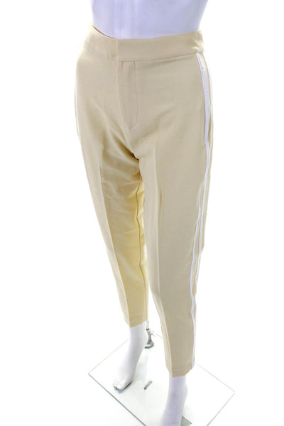 Habitual Womens High Waist Side Stripe Slim Leg Pants Light Yellow Size 0