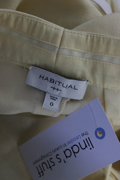 Habitual Womens High Waist Side Stripe Slim Leg Pants Light Yellow Size 0