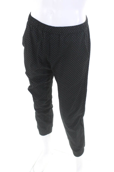 Major Threads Mens Polka Dot Drawstring Tapered Jogger Pants Black White Size M