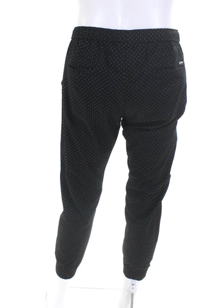 Major Threads Mens Polka Dot Drawstring Tapered Jogger Pants Black White Size M