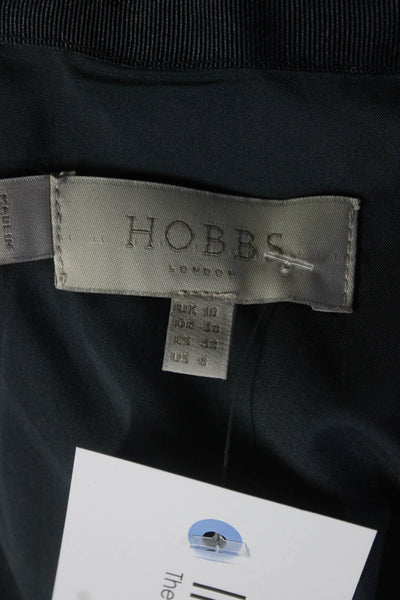 Hobbs London Womens Check Print Split Hem Knee Length A-Line Skirt Navy Size 6US