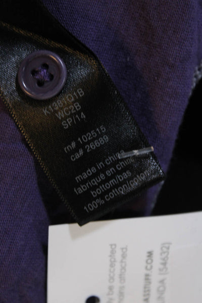 John Varvatos Star USA Mens Short Sleeves Rugby Shirt Purple Cotton Size Small