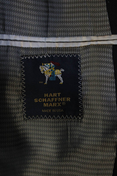 Hart Schaffner Marx Mens Wool 2 Button Double Vented Blazer Jacket Navy Size 44