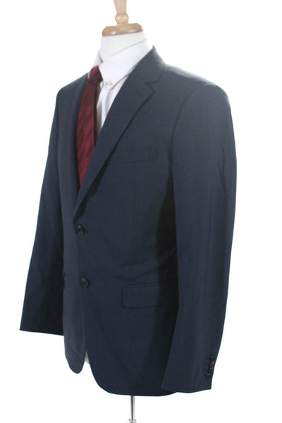 Theory Mens Two Button Notched Lapel Blazer Jacket Navy Blue Wool Size 40