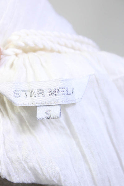 Star Mela Womens Crochet Detail Spaghetti Strap Sun Dress White Size Small