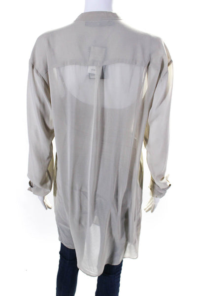 PJK Patterson J Kincaid Women's Long Sleeves Button Up Blouse Gray Size S