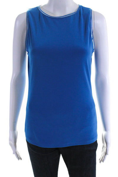 Joseph Ribkoff Women's Round Neck Sleeveless Blouse Blue Size 10