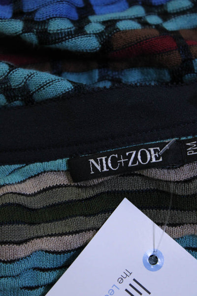 Nic + Zoe Women's Open Front Long Sleeves Multicolor Cardigan Sweater Size M