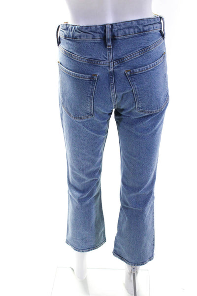 Club Monaco Womens Cotton Buttoned Light Wash Straight Jeans Blue Size EUR26