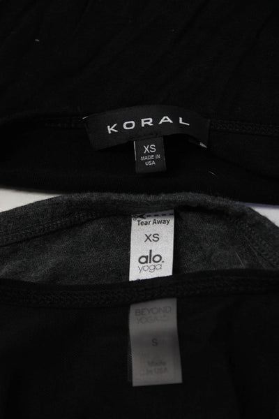 Koral Alo Beyond Yoga Womens Mesh Textured Sheer Tank Tops Black Size XS S Lot 3
