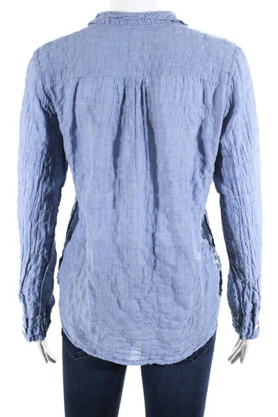 Steven Alan Women's Collar Long Sleeves Button Down Shirt Blue Size M Lot 2
