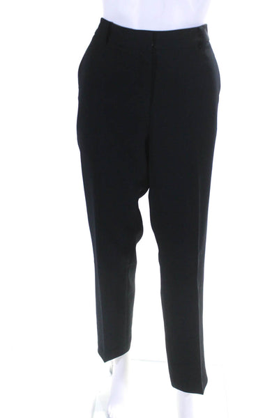 Donna Karan New York Womens Pleated Front Straight Leg Dress Pants Navy Size 8