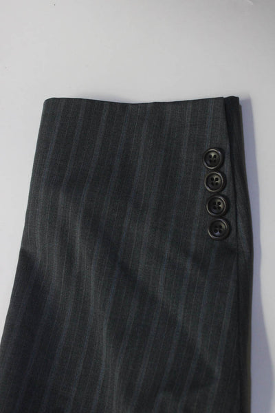 Ermenegildo Zegna Mens Wool Striped Two Button Double Vented Blazer Gray Size 40