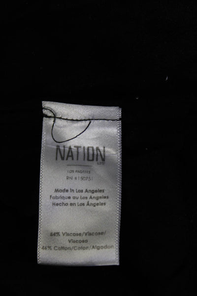 Nation LTD Womens Tied Wrapped Short Sleeve V-Neck Cardigan Black Size S