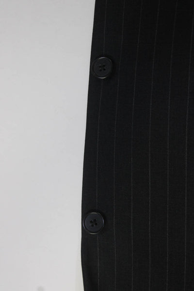 Hart Schaffner Marx Men's Collar Long Sleeves Lined Stripe Jacket Black Size 42
