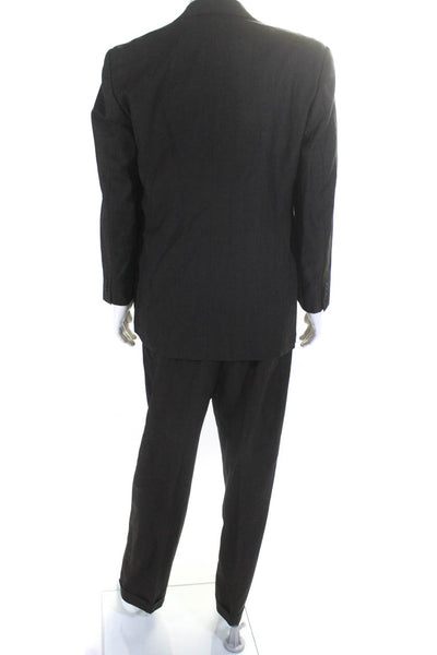 Zignone Men's Long Sleeves Two Piece Pant Suit Brown Size 42