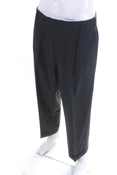 WM Fox & Co Men's Long Sleeves Line Two Piece Pant Suit Plaid Size 42