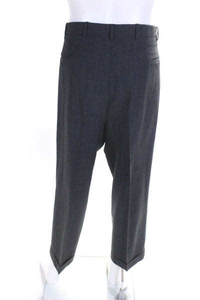 WM Fox & Co Men's Long Sleeves Line Two Piece Pant Suit Plaid Size 42