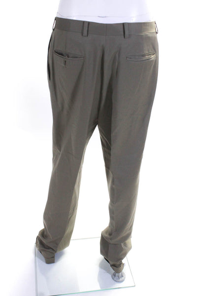 Designer Men's Long Sleeves Line Two Piece Pant Suit Beige Size 42