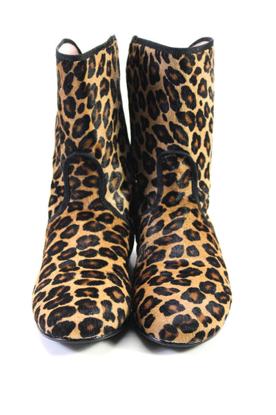 Pretty Ballerinas Womens Slip Om Leopard Pony Hair Boots Brown Size 37