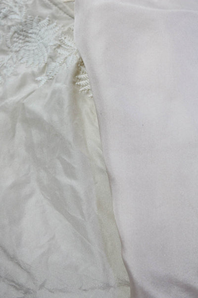 Maeve Anthropologie Women's V-Neck Silk Asymmetrical Blouse Beige Size S Lot 2