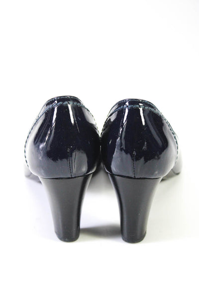 AGL Attilio Giusti Leombruni Womens Block Heel Patent Leather Pumps Black 36.5
