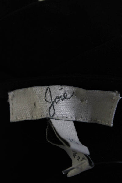Joie Womens Short Sleeve V Neck Boxy Silk Shirt Black Size Extra Small