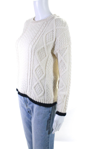 Velvet by Graham & Spencer Womens Cable-Knit Pullover Sweater Cream Size XS