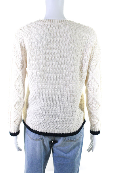 Velvet by Graham & Spencer Womens Cable-Knit Pullover Sweater Cream Size XS