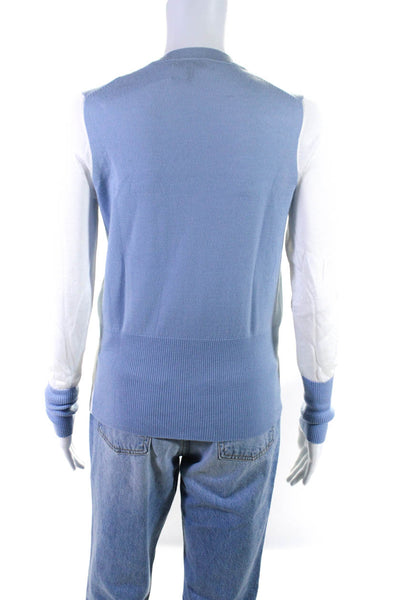 Rag & Bone Womens Thin Knit Long Sleeve Crew Neck Pullover Sweater Blue Size S