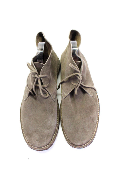 J Crew Mens Suede Lace Up Low Top Chukka Boots Light Gray Size 13