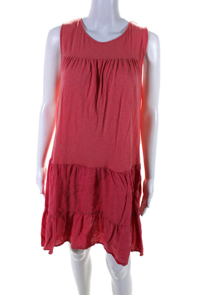 Velvet by Graham & Spencer Womens Tiered Sleeveless Tank Dress Coral Pink Size M